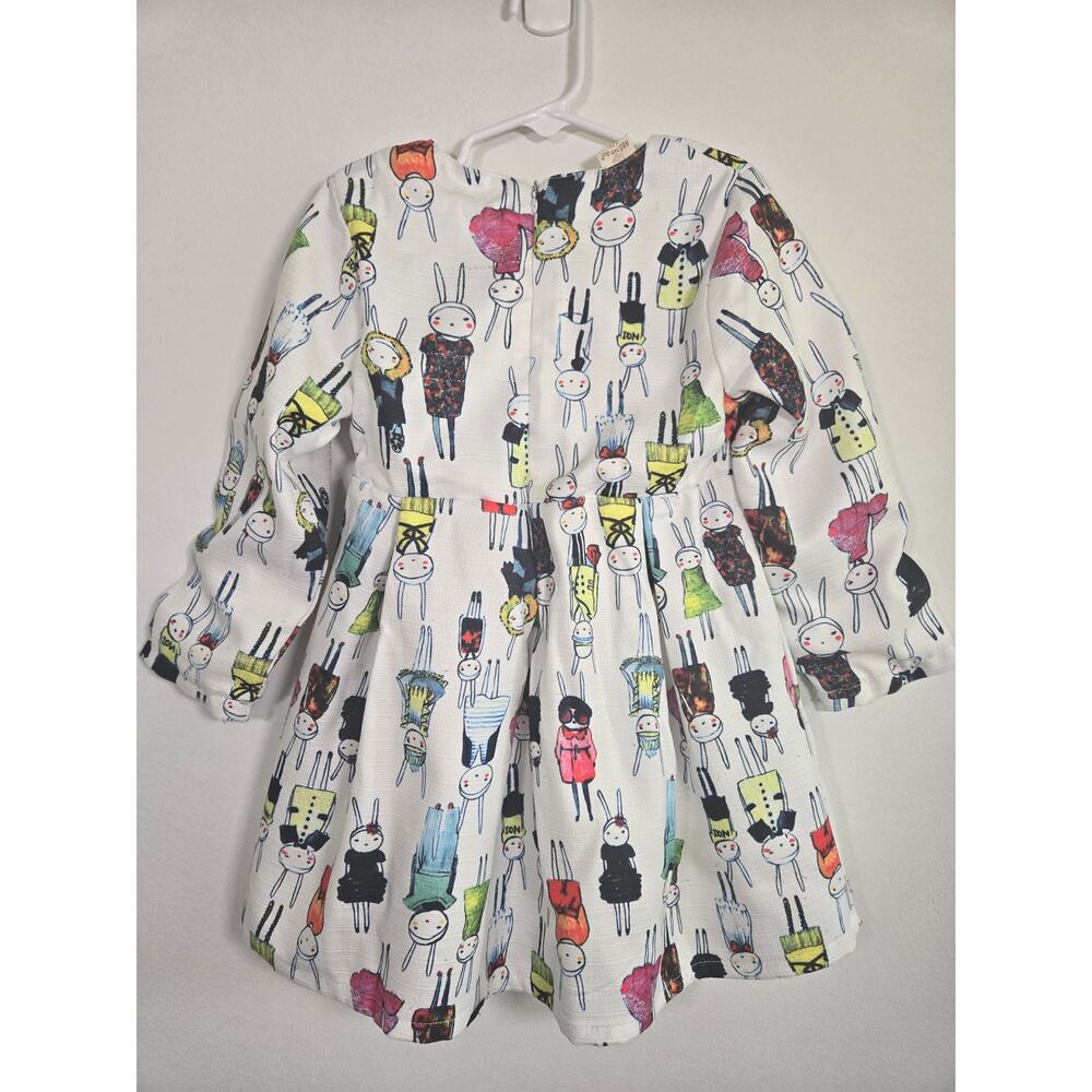 Abenmao "Fashionista Bunny" Girls Long Sleeve Dress. Size 120 (US Size 6-6X) - Picture 2 of 11